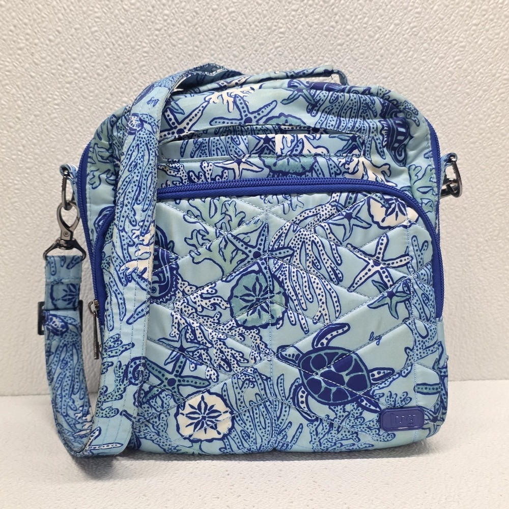 Lug Ranger Crossbody Bag Blue Sea Turtle Coastal Print Quilted with Strap